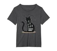 Cats are My Favorite People - Amoureux des félins T-Shirt, Femme Grandes Tailles, Chiné Foncé, 6X