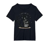 Cats are My Favorite People - Amoureux des félins T-Shirt, Femme Grandes Tailles, Noir, 1X