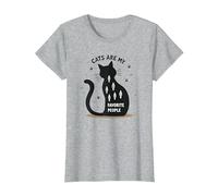 Cats are My Favorite People - Amoureux des félins T-Shirt, Femme, Gris Chiné, XXL