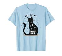 Cats are My Favorite People - Amoureux des félins T-Shirt, Homme, Bleu Céleste, L