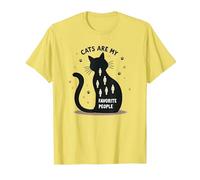 Cats are My Favorite People - Amoureux des félins T-Shirt, Homme, Citron, M