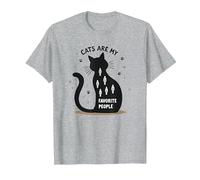 Cats are My Favorite People - Amoureux des félins T-Shirt, Homme, Gris Chiné, XXL