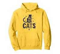 Cats are My Kind of People - Amoureux des félins Sweat à Capuche, Unisexe pour Adultes, Citron, L