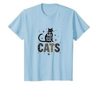 Cats are My Kind of People - Amoureux des félins T-Shirt, Enfant, Bleu Céleste, 12 Ans