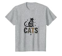 Cats are My Kind of People - Amoureux des félins T-Shirt, Enfant, Gris Chiné, 12 Ans