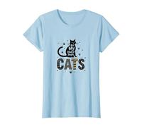 Cats are My Kind of People - Amoureux des félins T-Shirt, Femme, Bleu Céleste, S