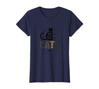 Cats are My Kind of People - Amoureux des félins T-Shirt, Femme, Bleu Marine, M