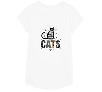 Cats are My Kind of People - Amoureux des félins T-Shirt, Fille, Blanc, S