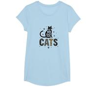 Cats are My Kind of People - Amoureux des félins T-Shirt, Fille, Bleu Céleste, XS