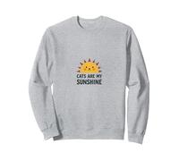 Cats are My Sunshine - Cute Sun Cat Amoureux des Animaux Sweatshirt, Unisexe pour Adultes, Gris Chiné, S