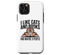 Cats Books Maybe 3 People Antisocial Introverti Reading Coque pour iPhone 11 Pro