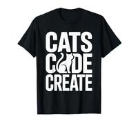 Cats Code Create Programmateur Amusant pour Amoureux des Chats T-Shirt