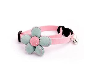Cats Collar Creative Flower Bell Decor Adjustable Pet Neck Jewelry Collar Dog Collar Clothing Accessories Pet Supplies (Color 1)