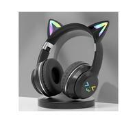 Cat's Ears Headset RGB Light Smile Face TWS Headset Gradient New Headphone Pink Little Girl Earphone Gift Suitable for Any Phone