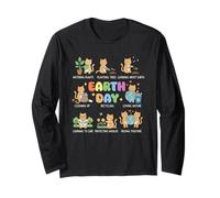 Cats Earth Day Save The Planet Graphic Manche Longue