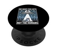 Cats et extraterrestres, Amoureux des Chats PopSockets PopGrip Adhésif