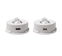 Cat's Eye Lot de 2 petites lampes rondes à détecteur de mouvement avec batterie rechargeable intégrée pour placard, étagère de rangement, entrée, armoire à vin