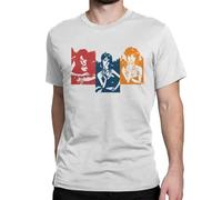 Cat's Eye T Shirt Men's 100% Cotton Humorous T-Shirt Round Collar Anime Manga Tees Short Sleeve Tops 1 Grey M
