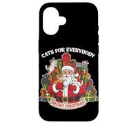 Cats for Everybody Christmas Funny Meowy Xmas Santa Coque pour iPhone 16