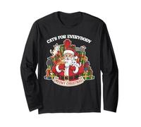 Cats for Everybody Christmas Funny Meowy Xmas Santa Manche Longue