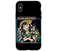 Cats Galore Vintage Griffes et Effet Coque pour iPhone X/XS