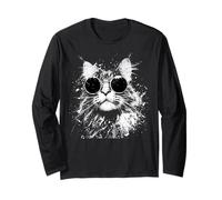 Cats Grunge Style Hipster Lunettes de Soleil Maine Coon Cat Manche Longue