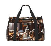 Cats in Sunlight Sac de voyage compact résistant à l'eau pour le sport, la gym et le w nd pour homme et femme