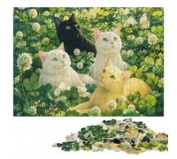 Cats in The Garden Puzzle en Bois 300 pièces, Activité Familiale | Une activité puzzle flexible: un loisir concentré autour de la table pendant une soirée calme.