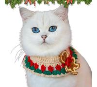 Cats Knitted Collar, Pet Handmade Woolen Christmas Bib, Christmas Pets Scarf, Knitted Kitten Collar, Adjustable Cat Collar, Easy to Use, Portable for Cats, Puppy, Kitten, Pets
