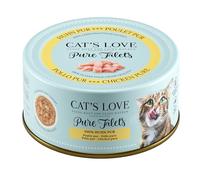 Cat'S Love Pur Filets | Nourriture humide premium pour chats | 100 % naturel | 6 x 100 g | (poulet pur)