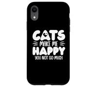 Cats Make Me Happy You Not So Much Humans Make My Head Hurt Coque pour iPhone XR