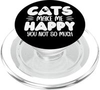Cats Make Me Happy You Not So Much Humans Make My Head Hurt PopSockets PopGrip pour MagSafe