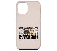 Cats Make Me Very Happy Humans Make My Head Hurt Cat Lover Coque pour iPhone 12/12 Pro