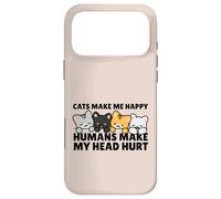 Cats Make Me Very Happy Humans Make My Head Hurt Cat Lover Coque pour iPhone 17 Pro Max