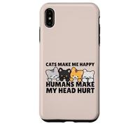Cats Make Me Very Happy Humans Make My Head Hurt Cat Lover Coque pour iPhone XS Max