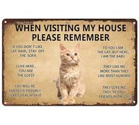 Cat's Metal Signs Artwork - Décoration Murale Vintage en Étain - When Visiting My House Please Remember - Design Original - Poster 20,3 x 30,5 cm