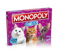 Winning-Moves Jeu de société Cats Monopoly – Édition anglaise – Pions sur mesure, familial dès 8 ans