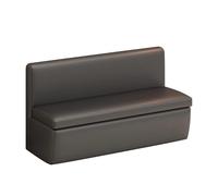 Cat's Paw Banc à chaussures en cuir gris foncé avec dossier et siège, 100 cm Ottomane de rangement pour entrée, couloir, vestiaire, chambre à coucher - Meuble élégant et fonctionnel