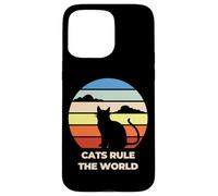Cats Rule The World, Cool Funny Cats Graphic Cool Designs Coque pour iPhone 15 Pro Max