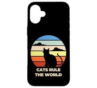 Cats Rule The World, Cool Funny Cats Graphic Cool Designs Coque pour iPhone 16 Plus