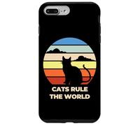 Cats Rule The World, Cool Funny Cats Graphic Cool Designs Coque pour iPhone 7 Plus/8 Plus
