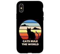 Cats Rule The World, Cool Funny Cats Graphic Cool Designs Coque pour iPhone X/XS