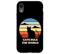 Cats Rule The World, Cool Funny Cats Graphic Cool Designs Coque pour iPhone XR