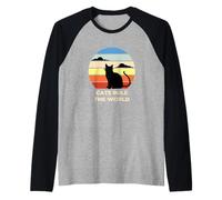 Cats Rule The World, Cool Funny Cats Graphic Cool Designs Manche Raglan