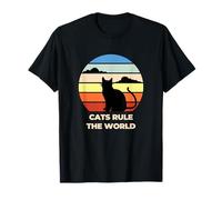 Cats Rule The World, Cool Funny Cats Graphic Cool Designs T-Shirt