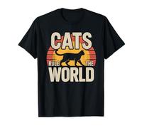 Cats Rule The World Un Amoureux des Chats rétro et Amusant T-Shirt