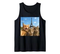 Cats Selfie in Paris Romantic Cat Moment Gift Débardeur