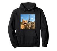 Cats Selfie in Paris Romantic Cat Moment Gift Sweat à Capuche