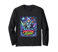 Cats Space Clash, Space Cats Illustration Graphic Cartoon Manche Longue