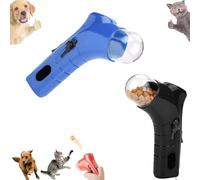 Cats Treats Dispenser Gun Cat & Dog Treat Gun Shooter Pet Treat Gun, Andheld Pet Feeding Toys for Dog Cat Exercise Training, Exercise & Outdoor Play (Black+Blue)